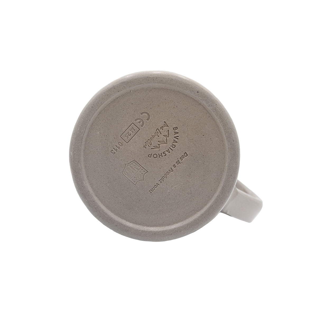 Unterseite des NFL PREMIUM Teamkrugs Las Vegas Raiders mit Prägung und Logos, hellgrau, nahaufnahme