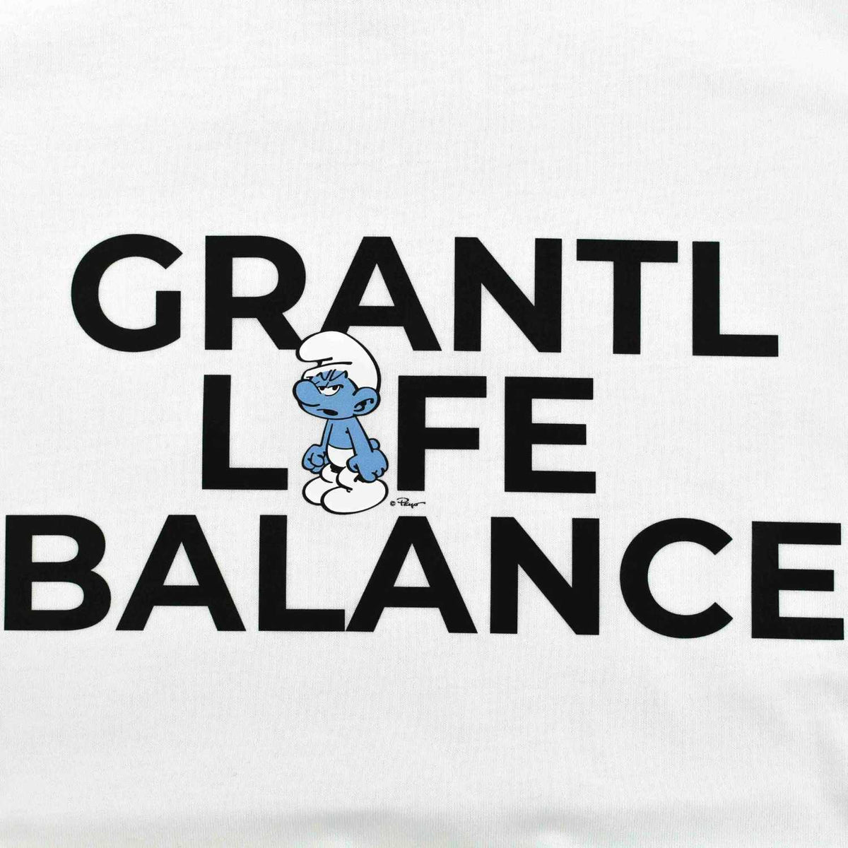 ®Die Schlümpfe Damen T-Shirt Grantl Life Balance mit Schriftzug und passendem Schlumpf-Motiv