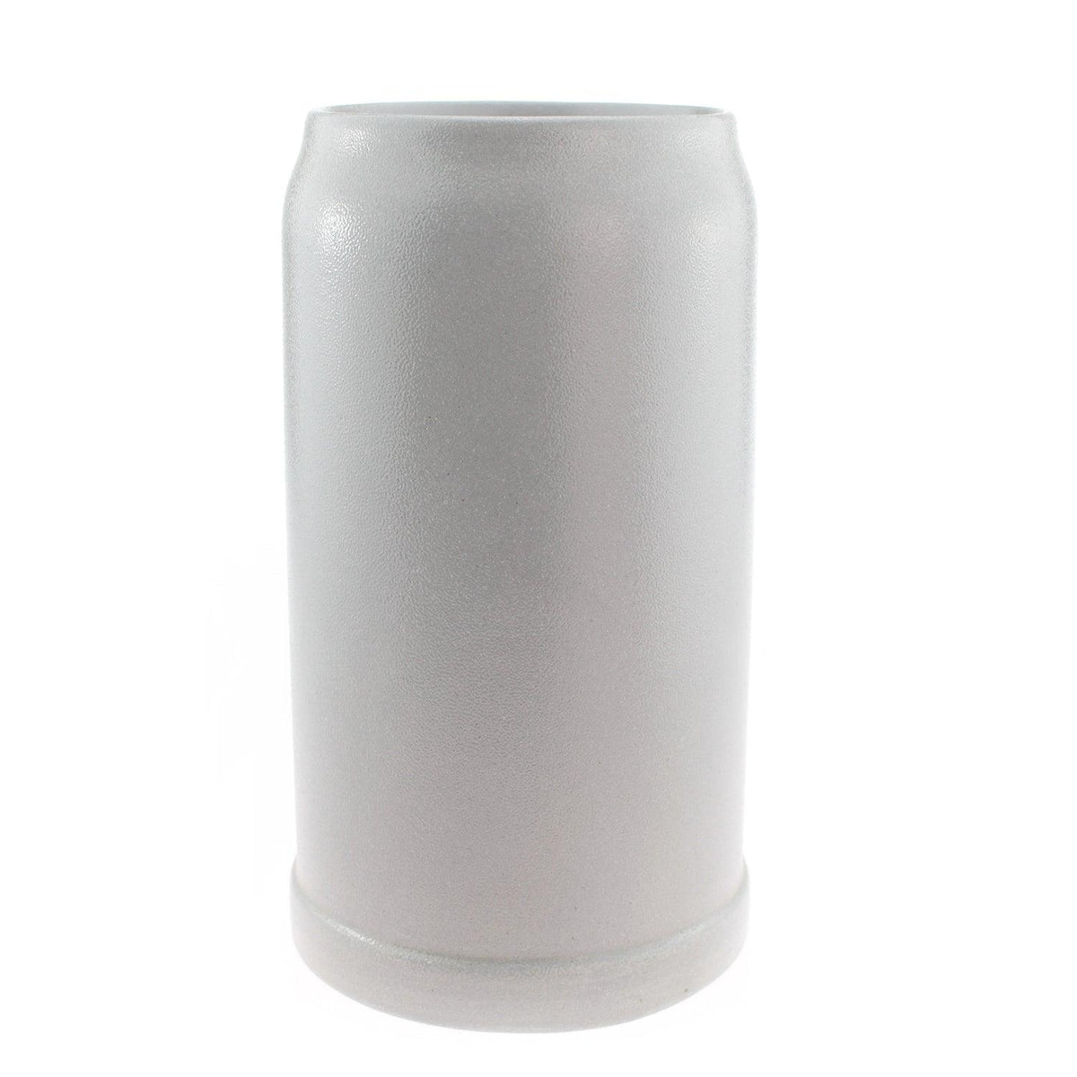 Robuster PREMIUM Bierkrug aus hellem Steingut mit matter, strukturierter Oberfläche, ohne Henkel.