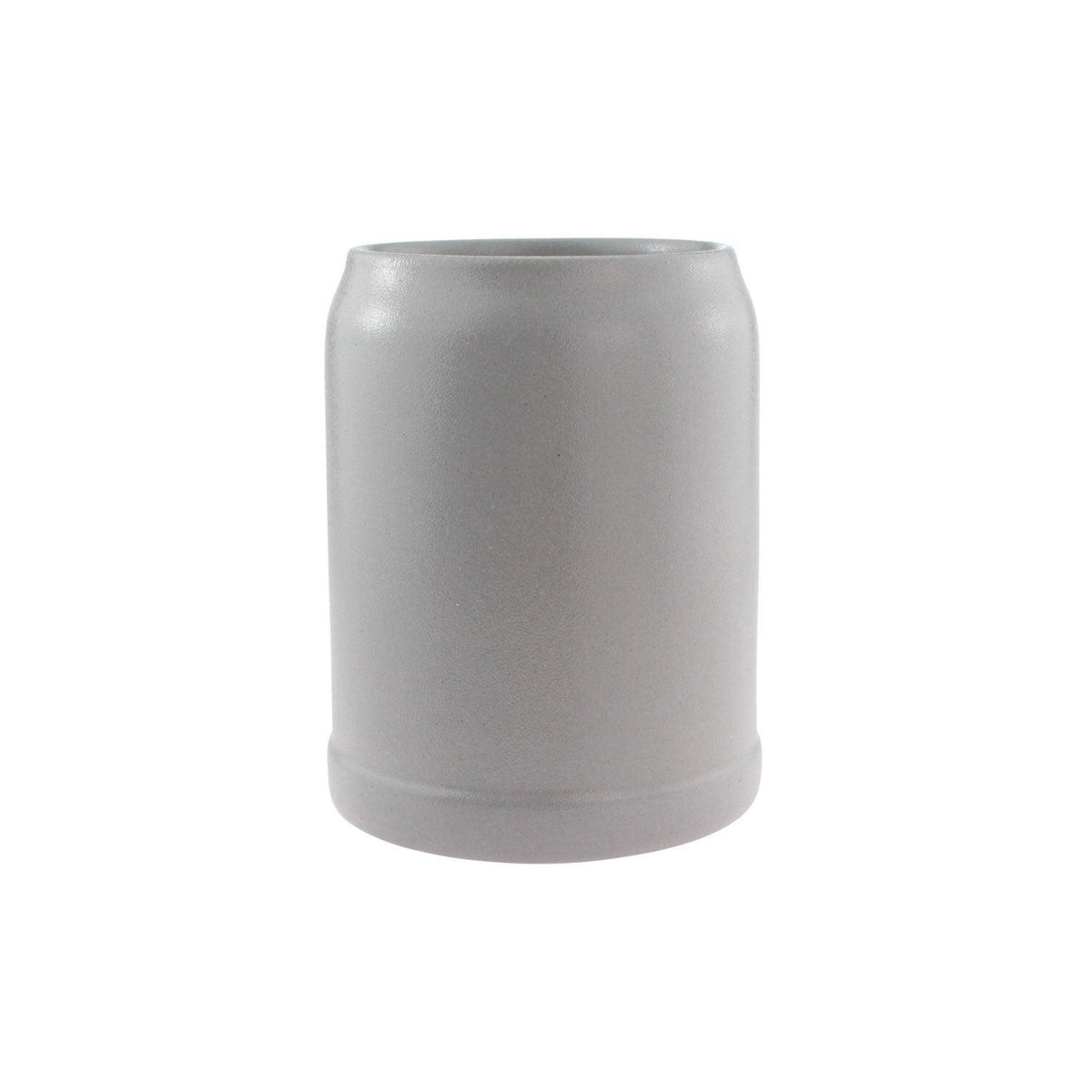 Unverzierte graue Keramik Bierdose ohne Henkel, schlichtes Design für Getränke und Dekoration.