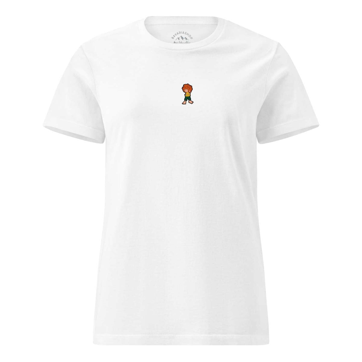 Weißes Pumuckl T-Shirt Damen „Grantla“ freigestellt – Grantler Shirt aus 100 % Bio-Baumwolle