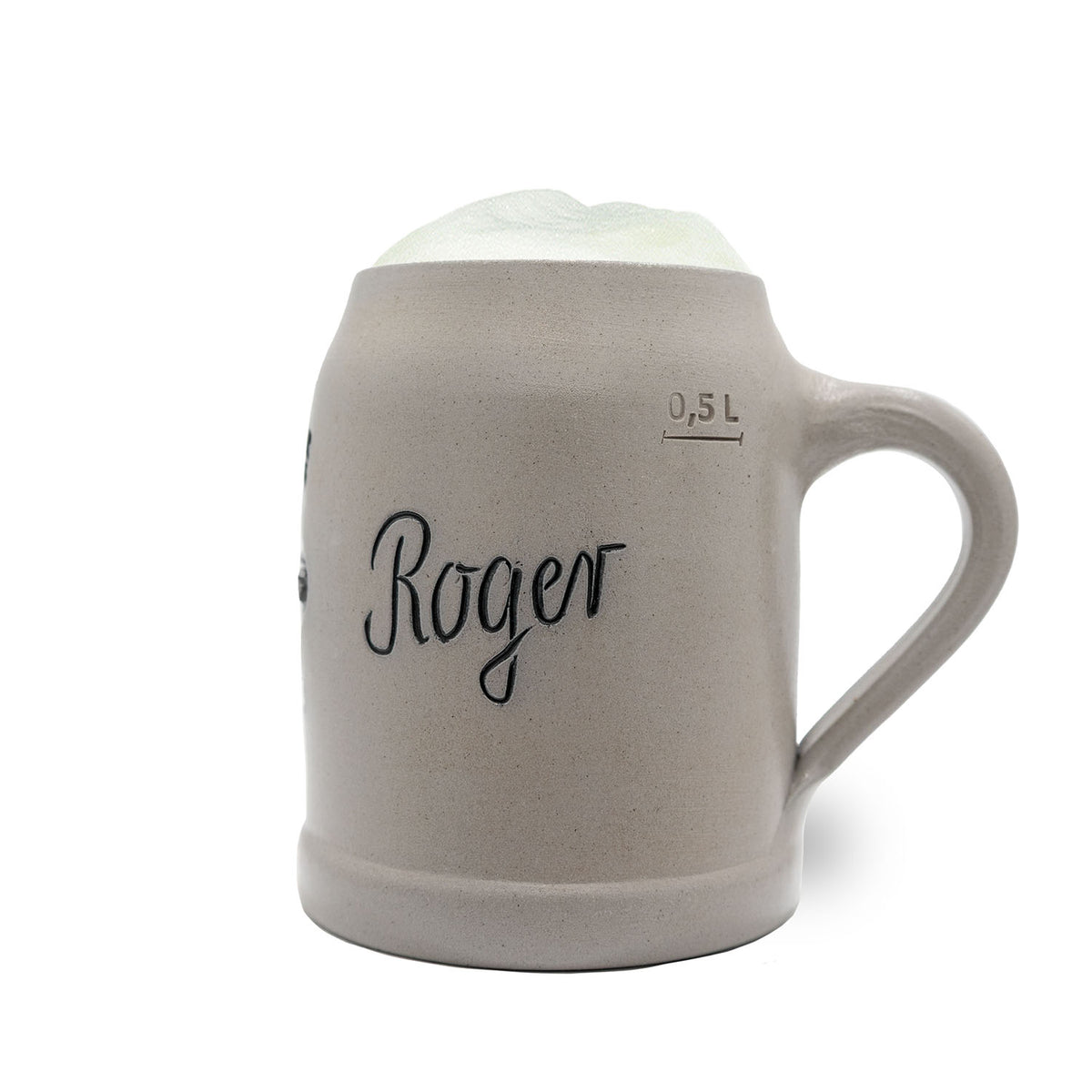 ®NFL PREMIUM Teamkrug "New York Jets" aus Steinzeug mit 0,5 L Füllstrich und hellem Bierschaum.
