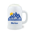 Bierkrug "Bergnarrisch" blau mit Wunschname