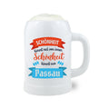 Bierkrug "Schönheit kimmt aus..." mit Wunschort